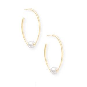 Kendra Scott Regina Gold Hoop Earrings with Pearl